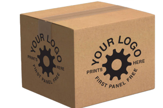 Kraft cardboard shipping box with custom printed logo