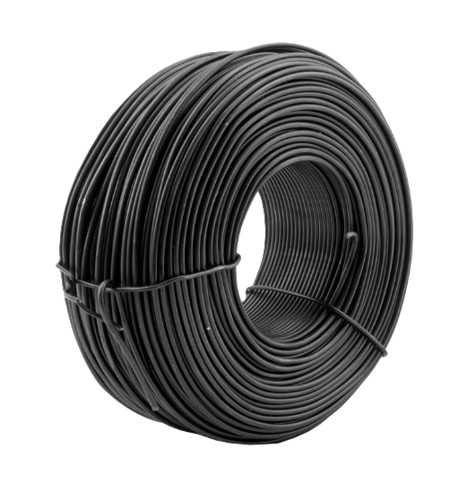Coil of 16.5 gauge black annealed rebar tie wire